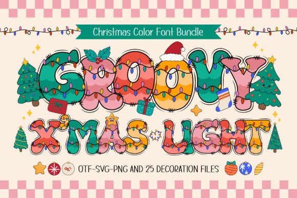 Groovy X mas Light: A Festive Color Font That Elevates Small Business Branding