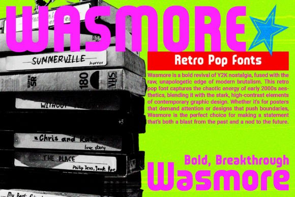 Wasmore: A Y2K-Inspired Sans Serif Font for Bold Digital Branding